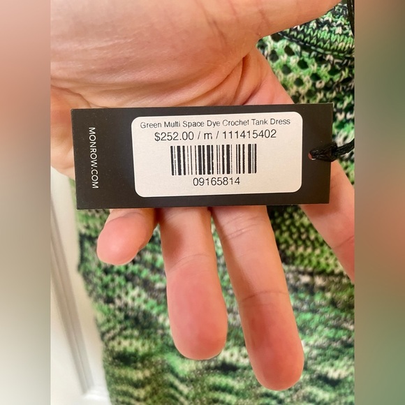 Monrow Dress Size Medium Crochet Space Dye Tank Midi NWT New Boho Beach Vacation - Picture 6 of 11